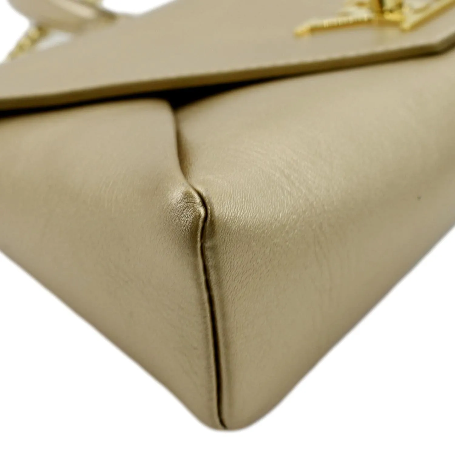 LOUIS VUITTON Love Note Metallic Calfskin Chain Shoulder Bag Gold