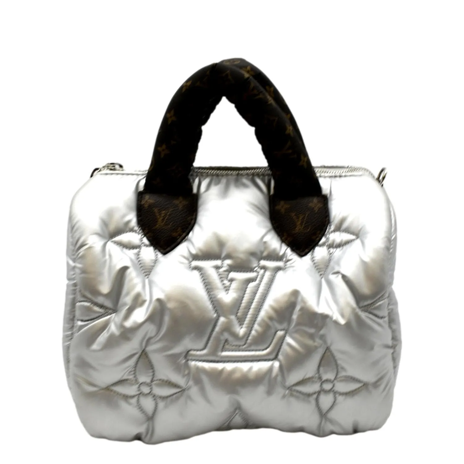 LOUIS VUITTON Speedy Bandouliere 25 Econyl Nylon Pillow Shoulder Bag Silver