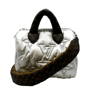 LOUIS VUITTON Speedy Bandouliere 25 Econyl Nylon Pillow Shoulder Bag Silver