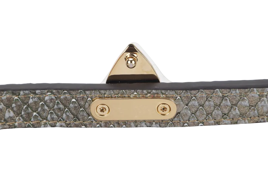LOUIS VUITTON TRUNK CHAIN WALLET (N99721) PYTHON METALLIC LEATHER GOLD HARDWARE WITH CHAIN, STRAP AND DUST COVER