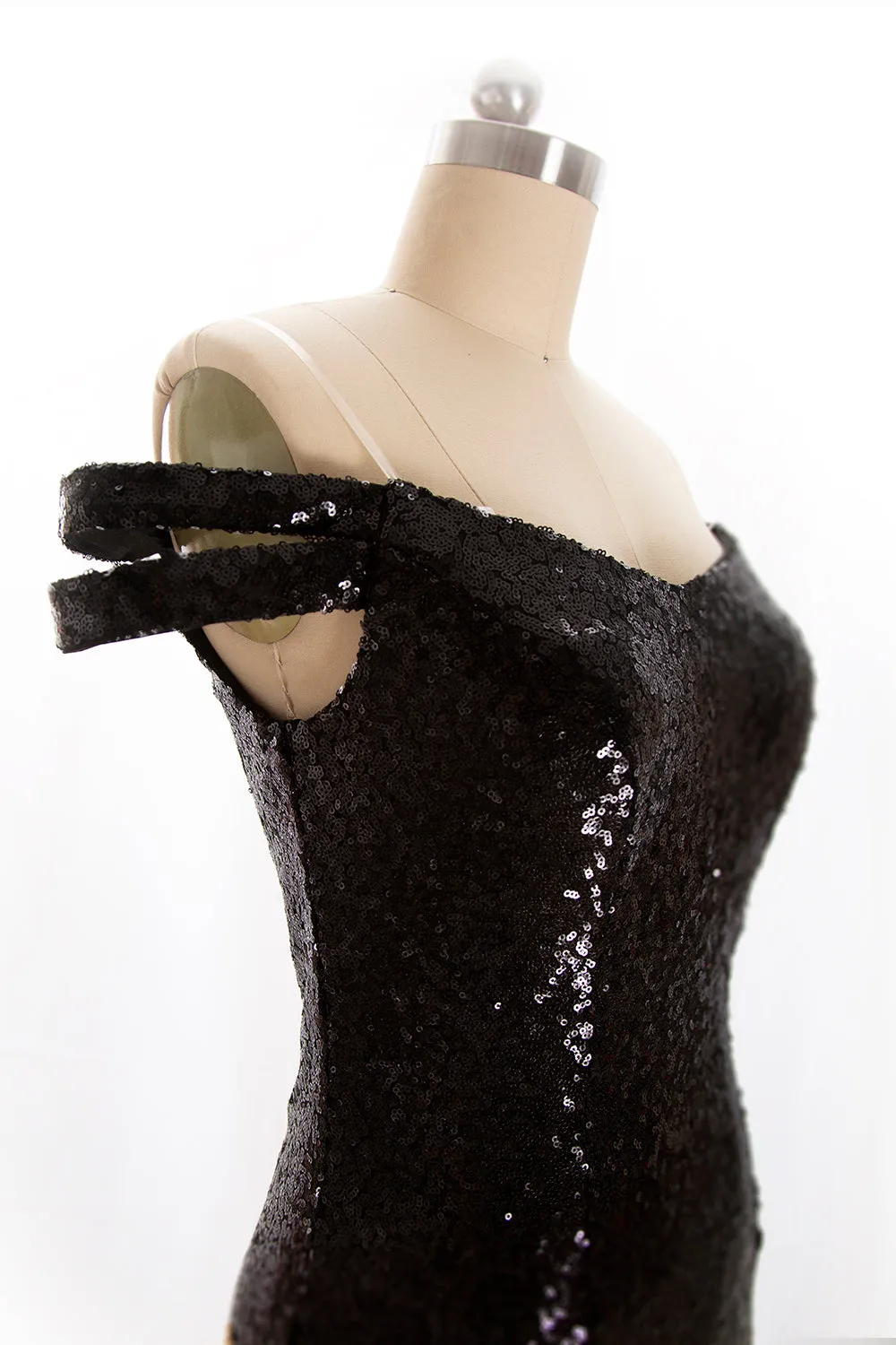 MACloth Women Off Shoulder Bodycon Sequin Dresses Cocktail Party Mini Clubwear