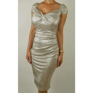 Metallic Curve Hugging Dress