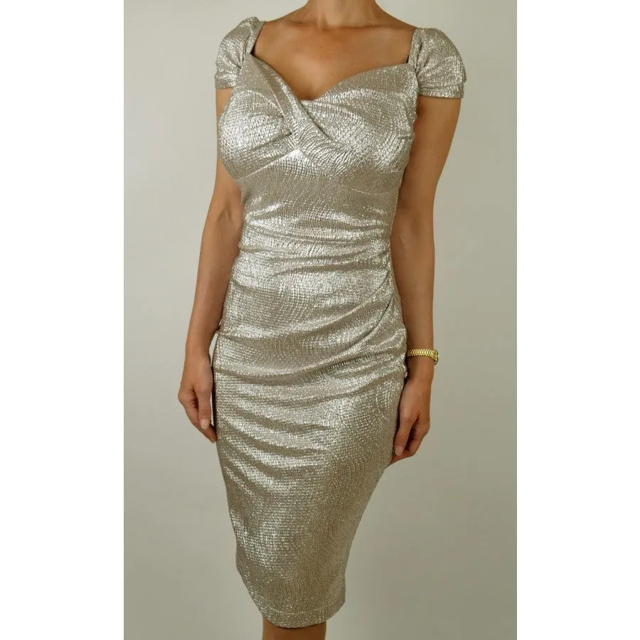Metallic Curve Hugging Dress