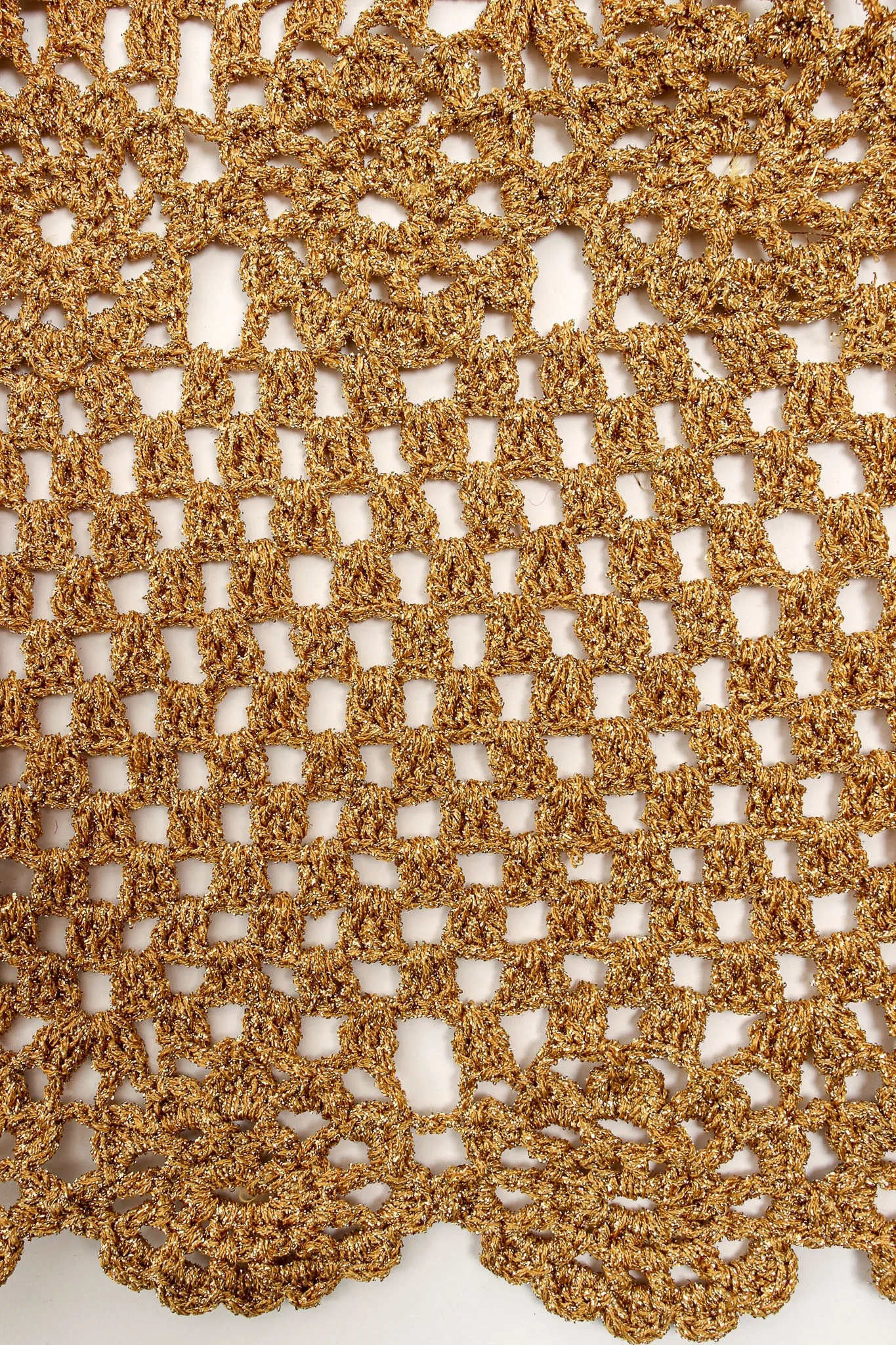 Metallic Gold Crochet Net Dress