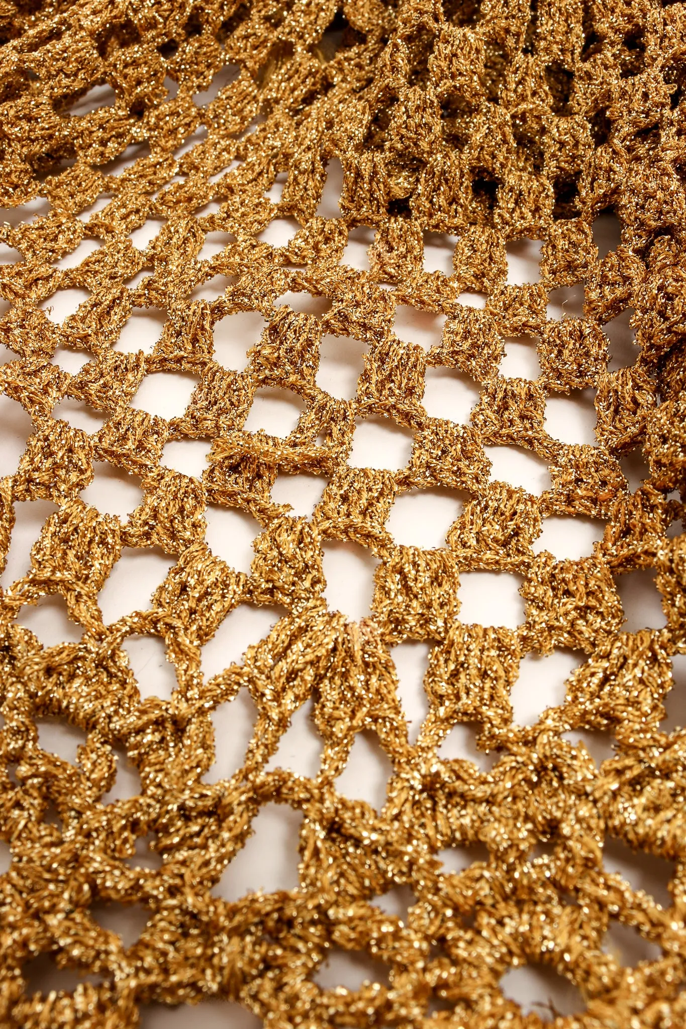 Metallic Gold Crochet Net Dress