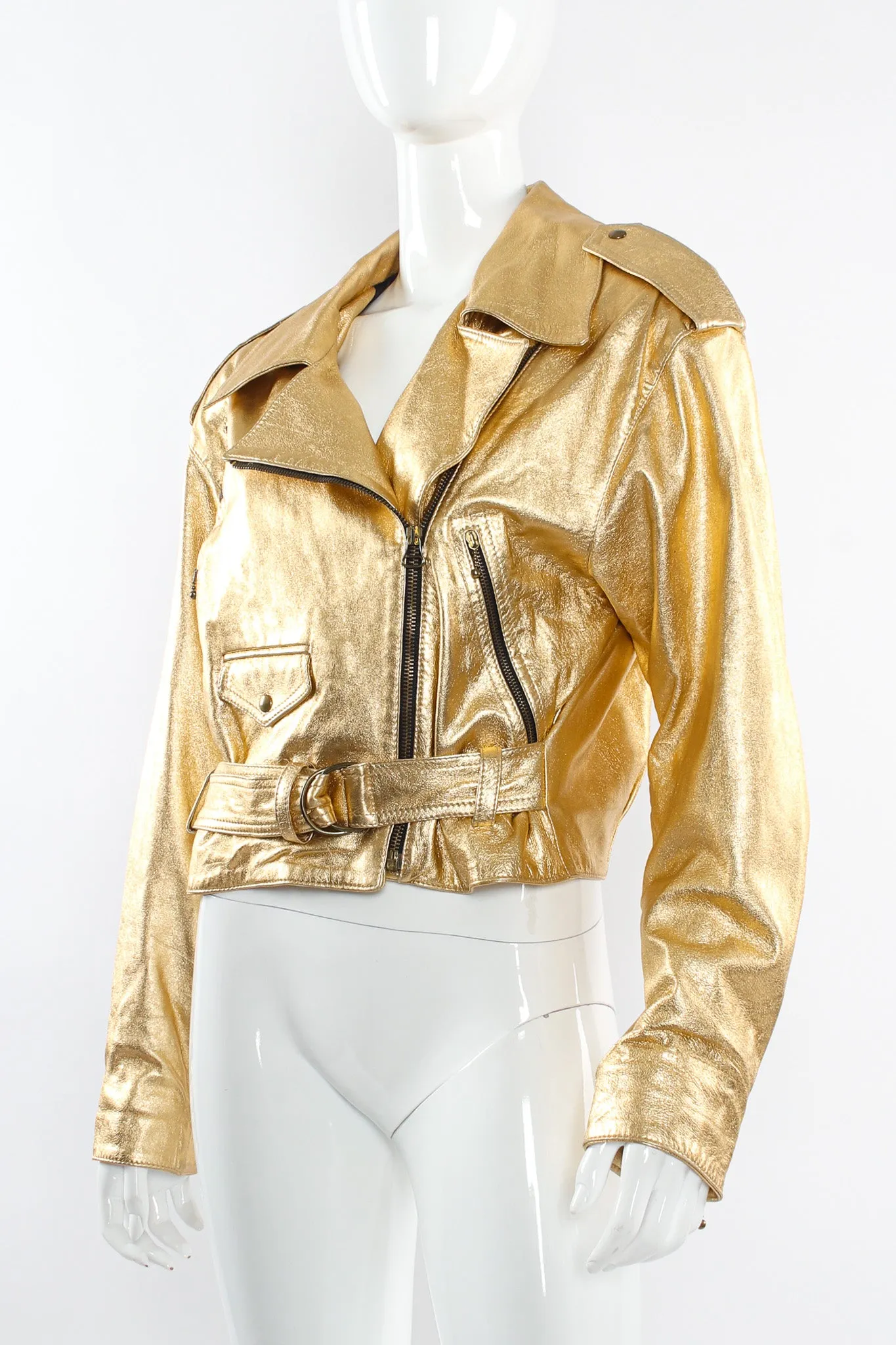 Metallic Leather Jacket