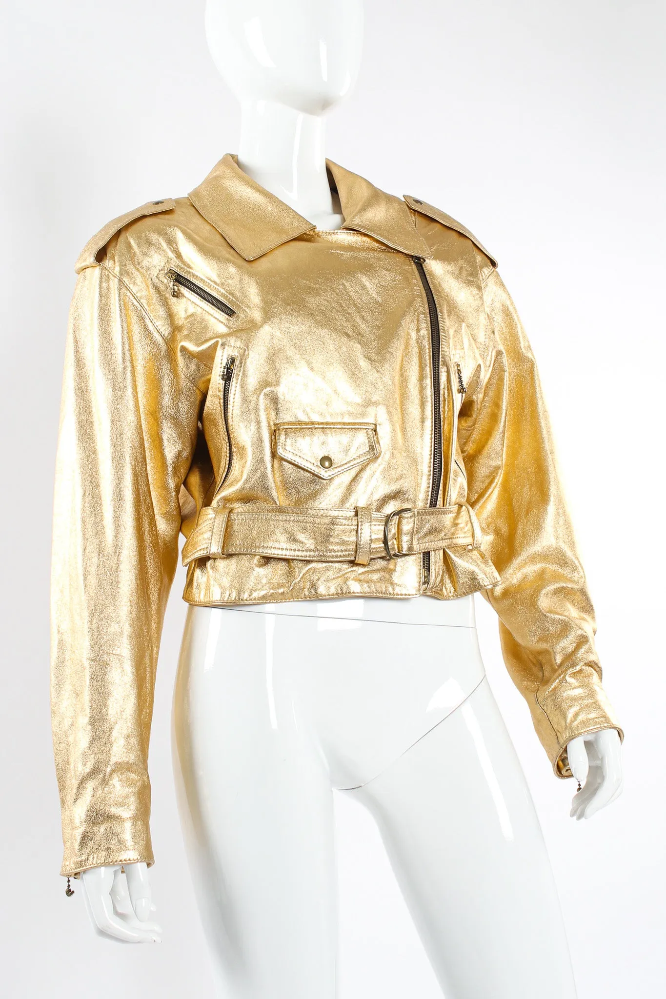 Metallic Leather Jacket