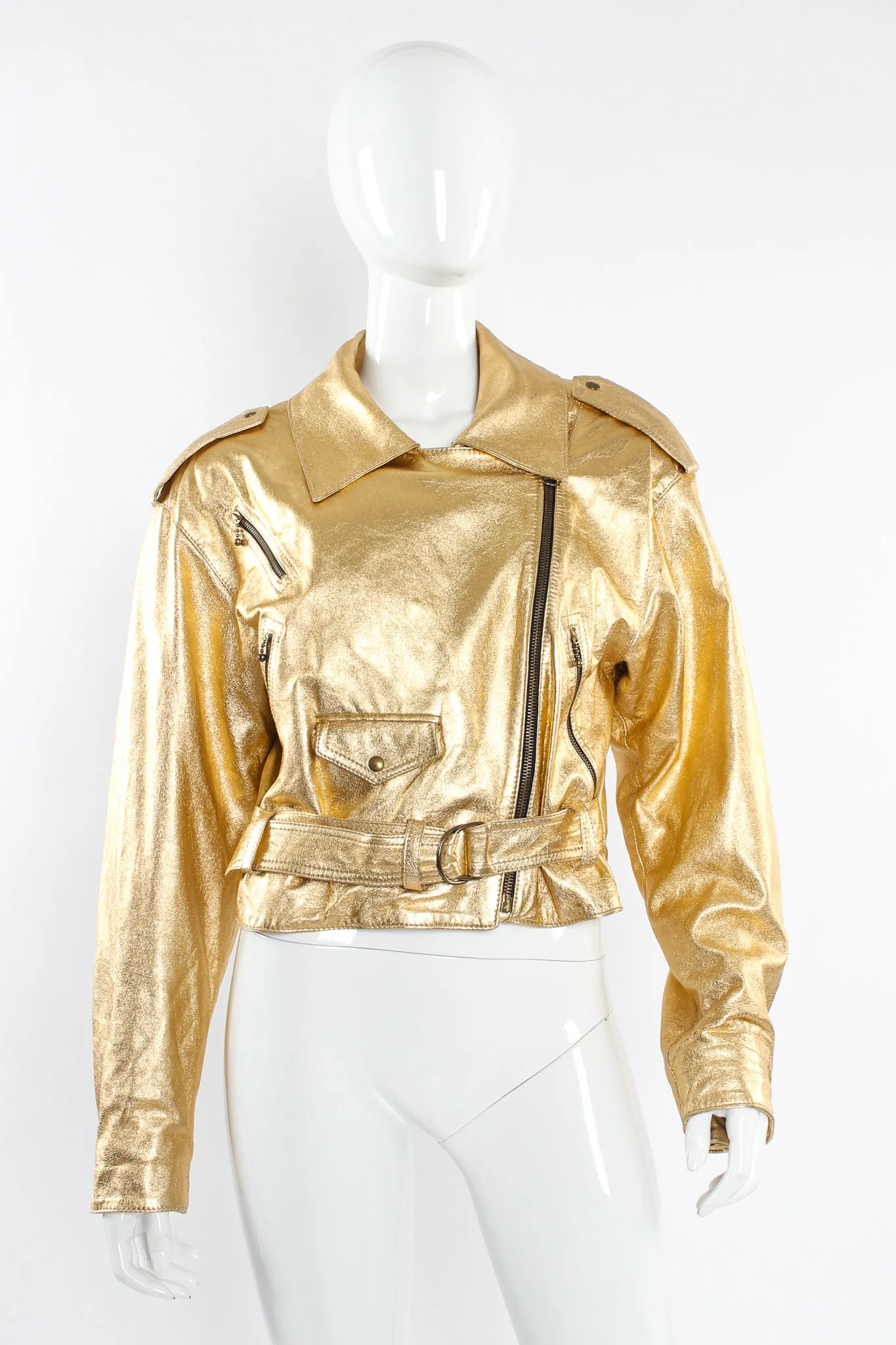 Metallic Leather Jacket