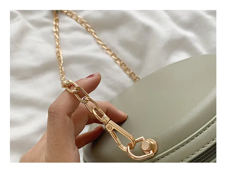 Mini PU Round shoulder bag - chick pig