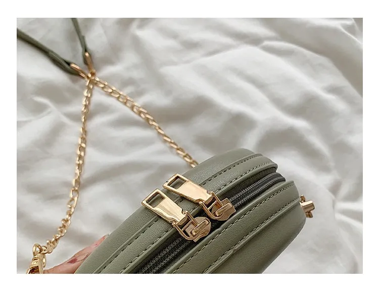 Mini PU Round shoulder bag - chick pig
