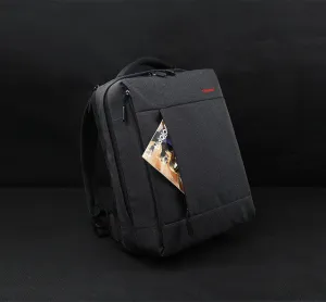 Multifunction USB charging Men Large Capacity 14" Laptop Backpacks For Teenager - Black/Silver Grey/Orange