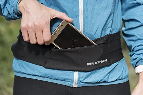 Nathan NS7702-0249-31 7702 The Zipster Running Waist Belt, Heathered Blue, X-Small