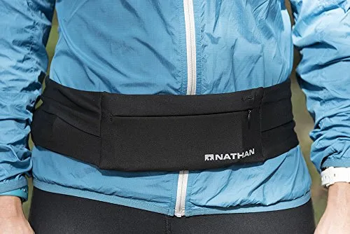 Nathan NS7702-0249-31 7702 The Zipster Running Waist Belt, Heathered Blue, X-Small