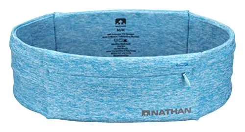 Nathan NS7702-0249-31 7702 The Zipster Running Waist Belt, Heathered Blue, X-Small