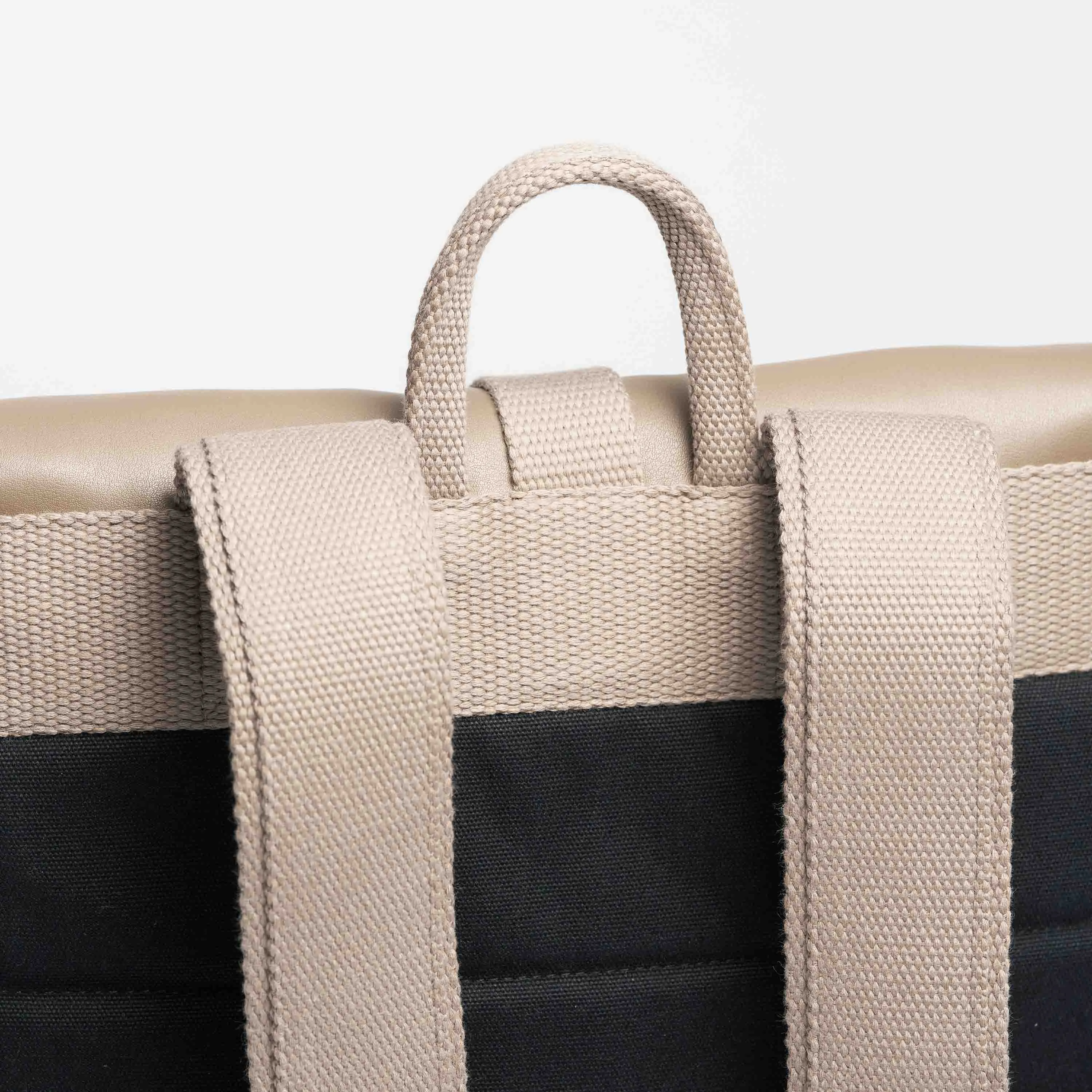 Oleatex Vegan Olive Leather Foldtop Backpack | Mocha Brown