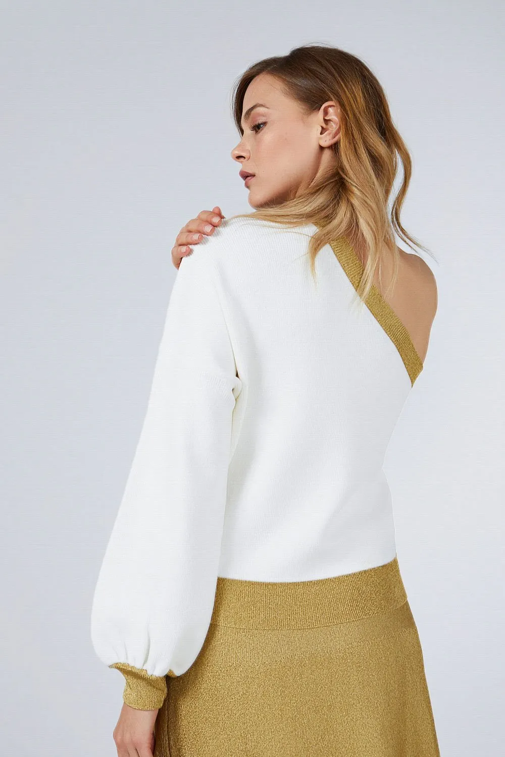 ONE SHOULDER KNITWEAR SWEATER