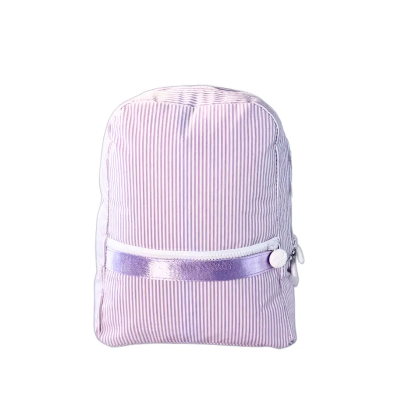 Personalized Glossed Stripe Lilac Small Backpack