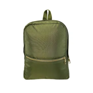 Personalized Nylon Olive Brass Small Backpack