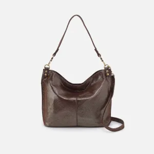Pier Shoulder Bag In Metallic Leather - Coffee Galaxy