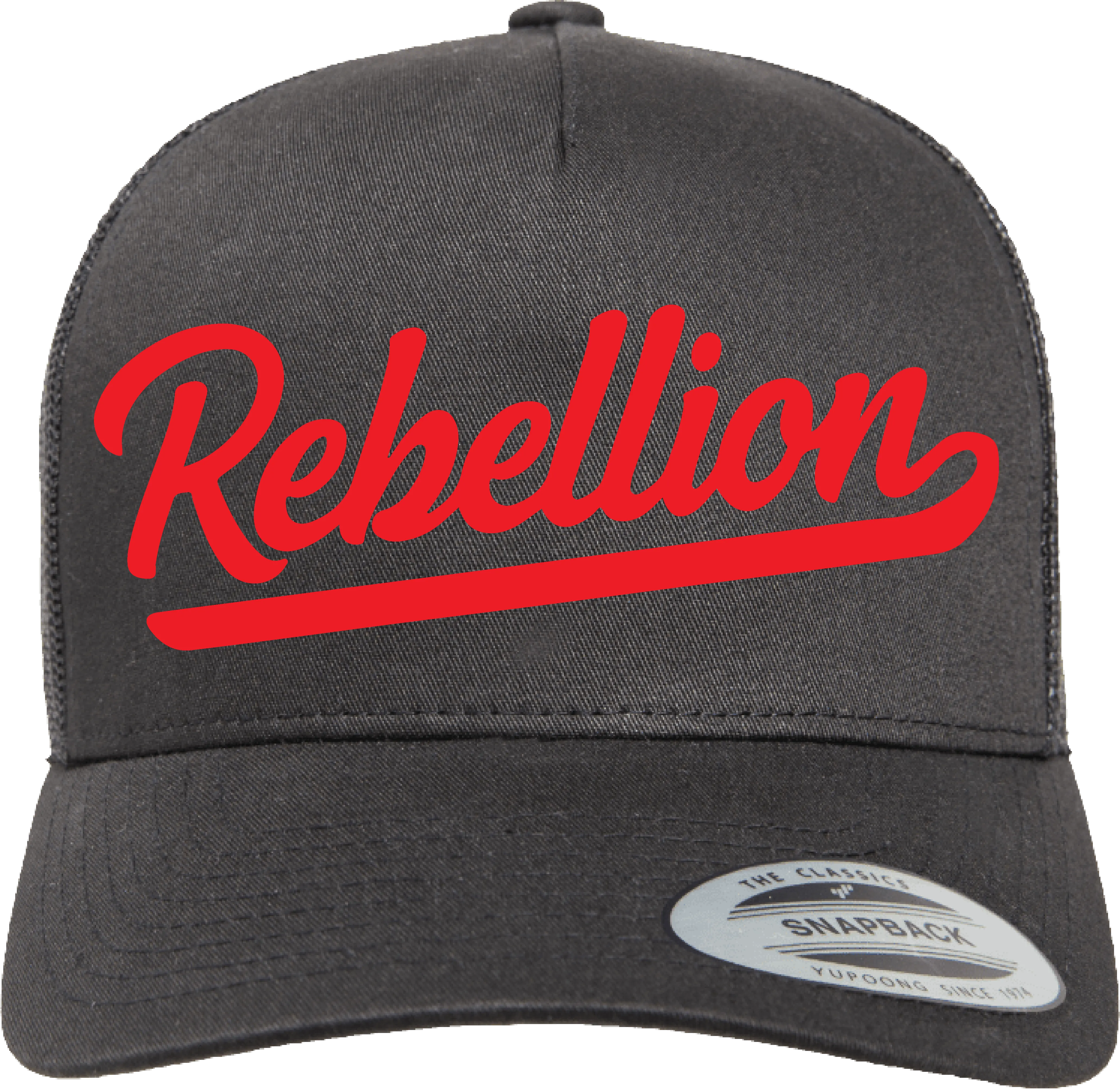 REBELLION SCRIPT TRUCKER HAT