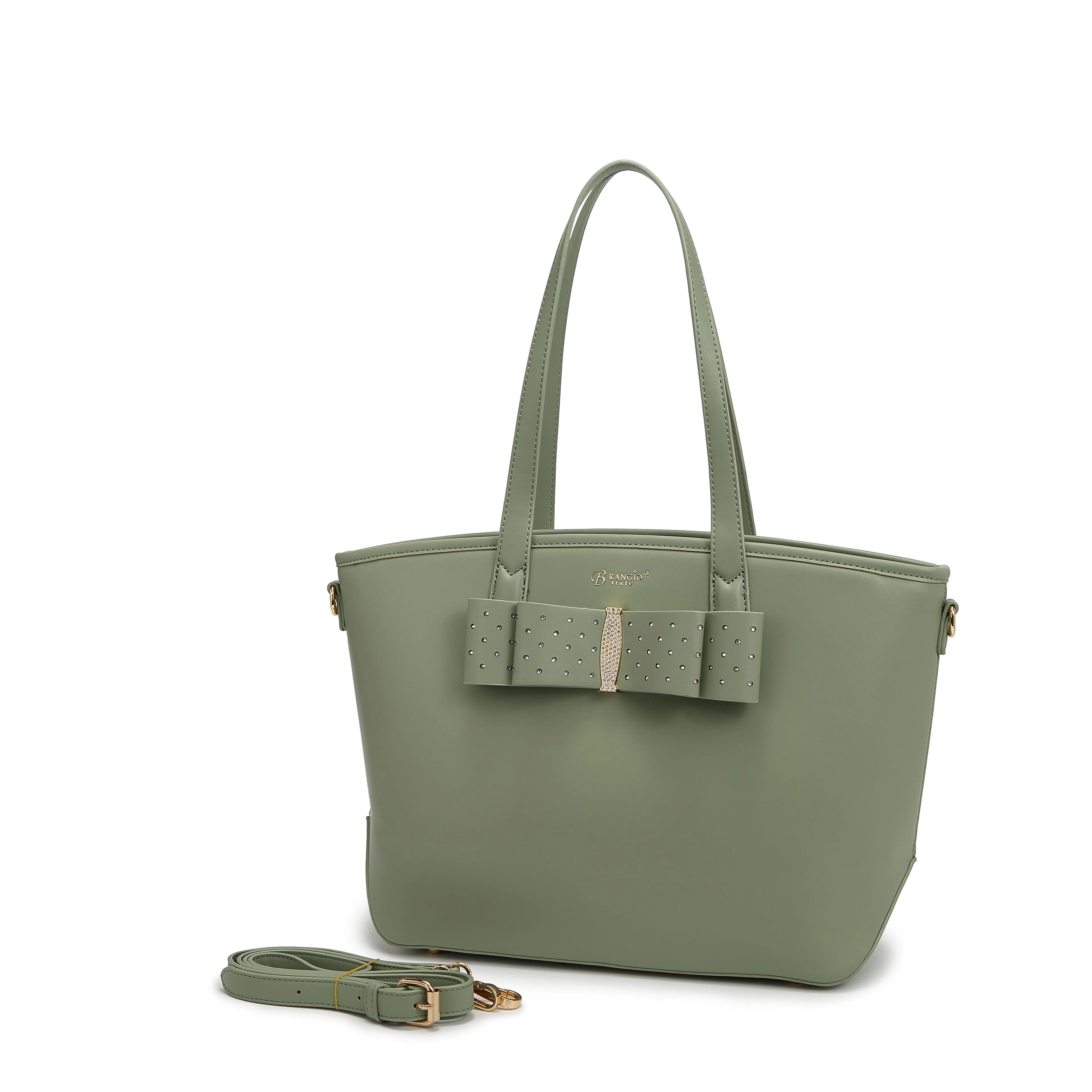 Ribbon Romance Tote Handbag with Rhinestones [RK4289]
