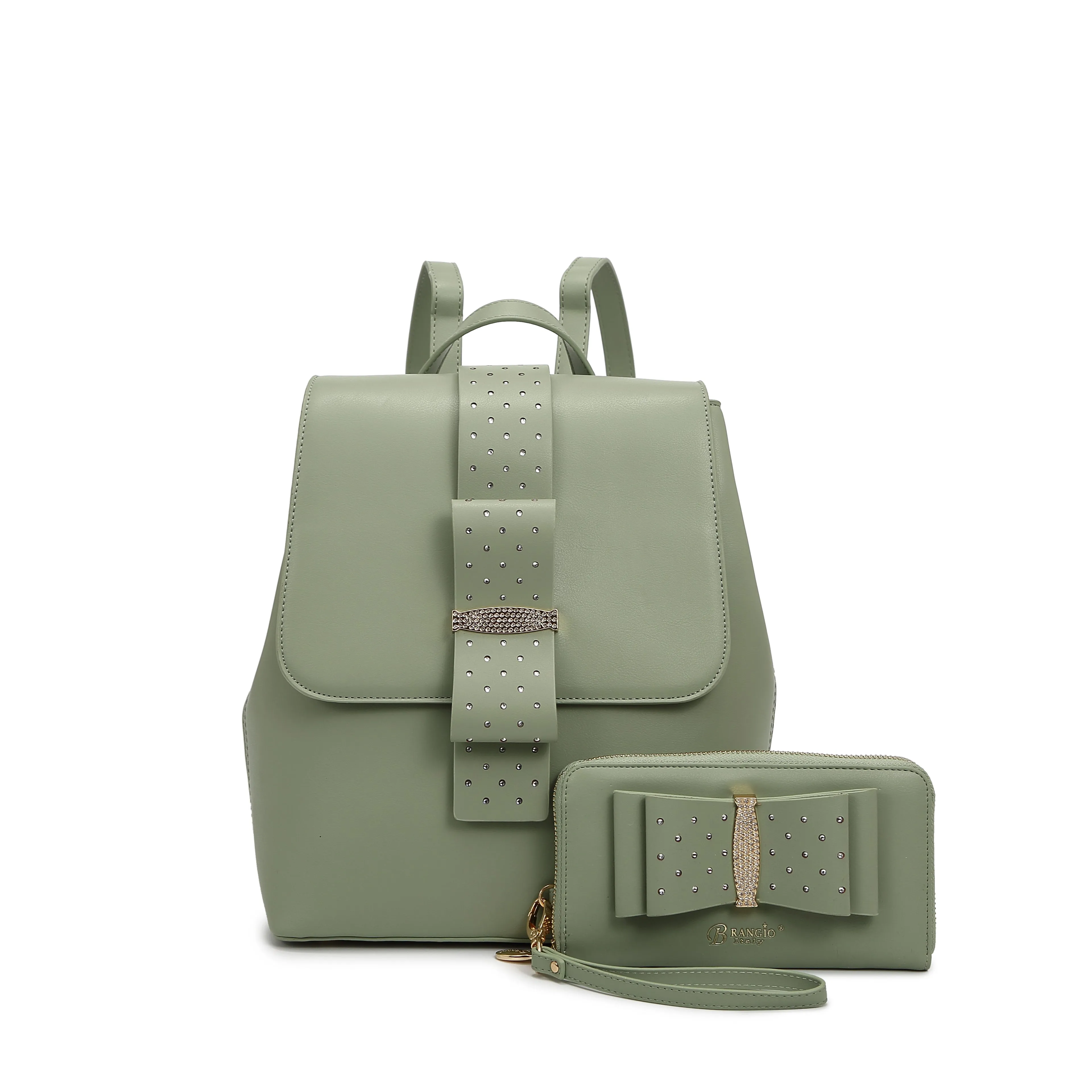 Ribbon Romance Travel Backpack with Rhinestones [RKB4256]