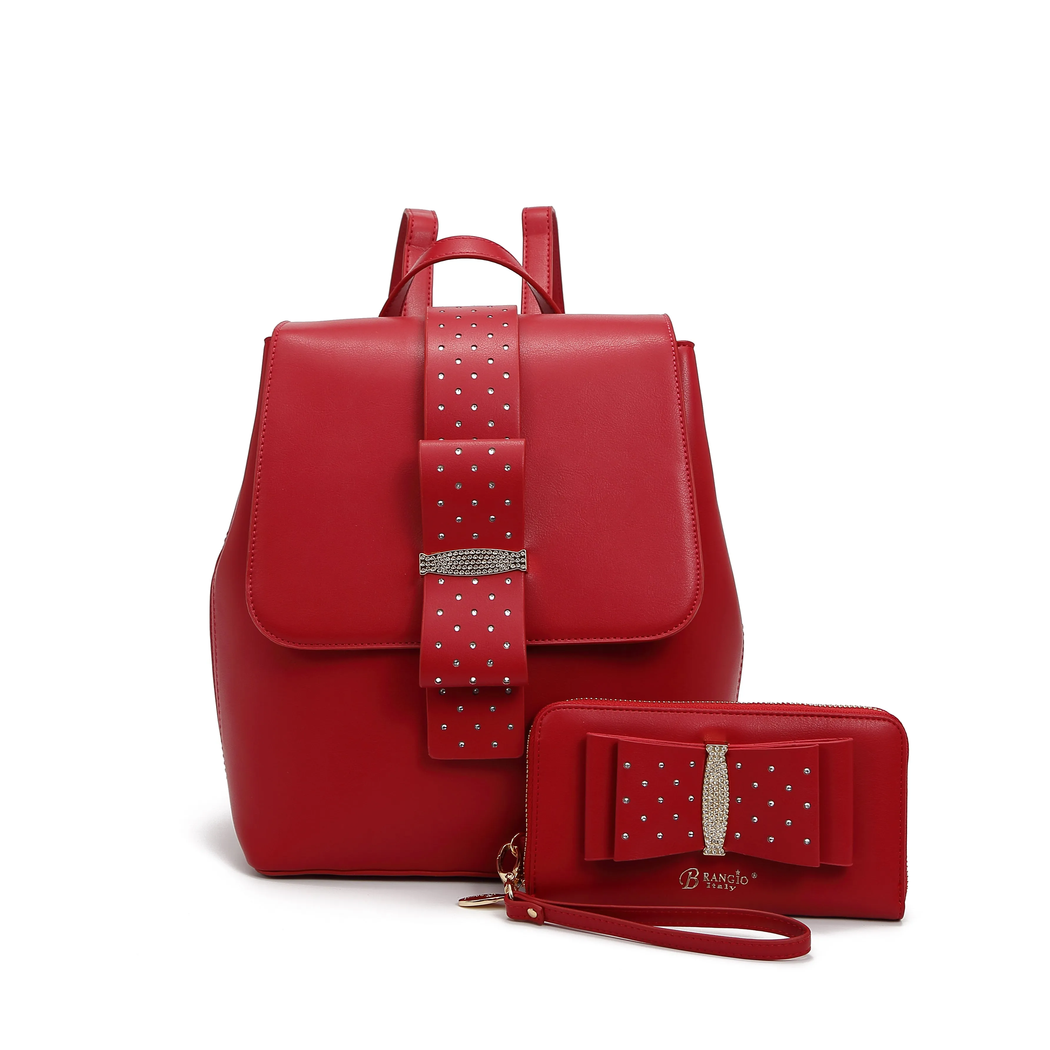 Ribbon Romance Travel Backpack with Rhinestones [RKB4256]