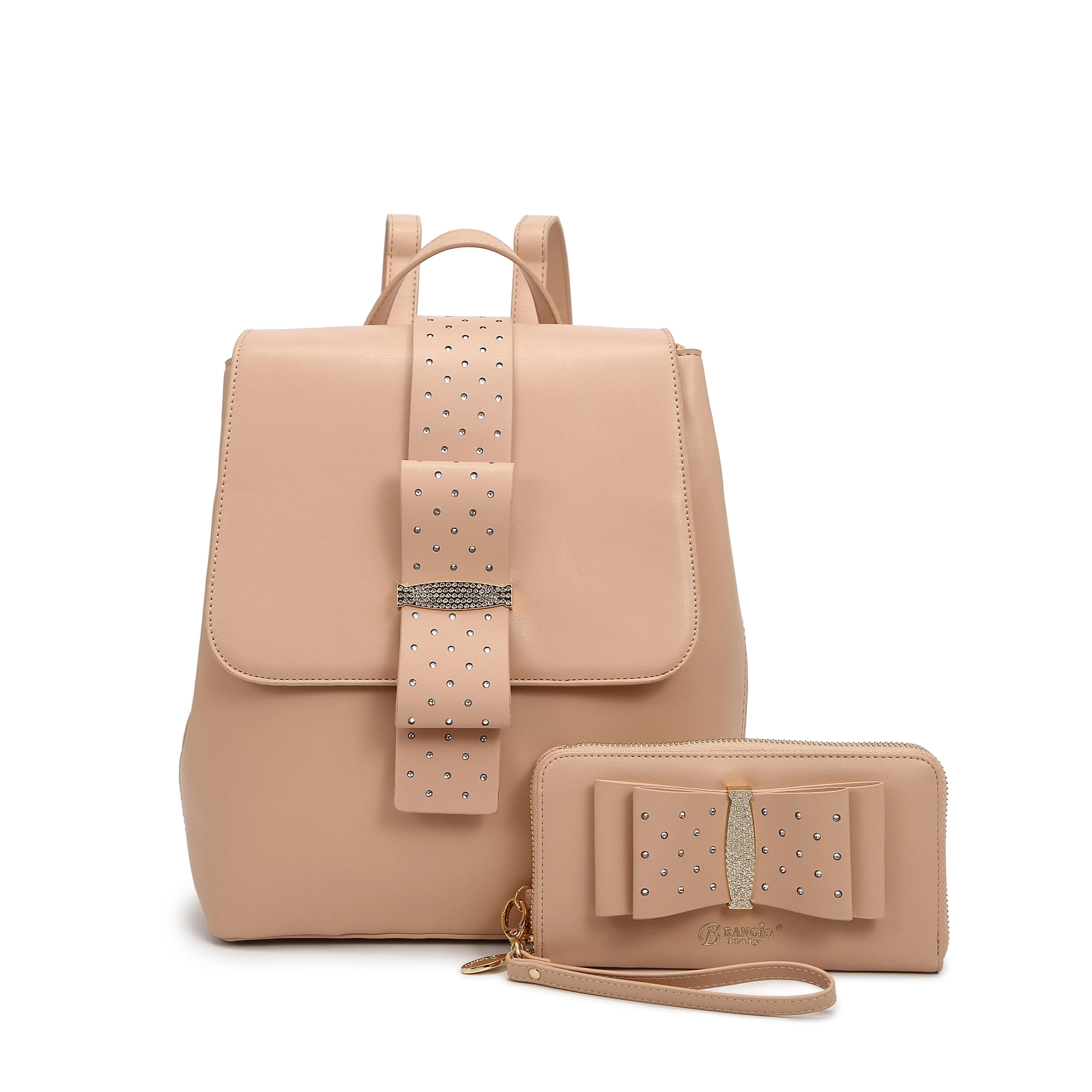 Ribbon Romance Travel Backpack with Rhinestones [RKB4256]