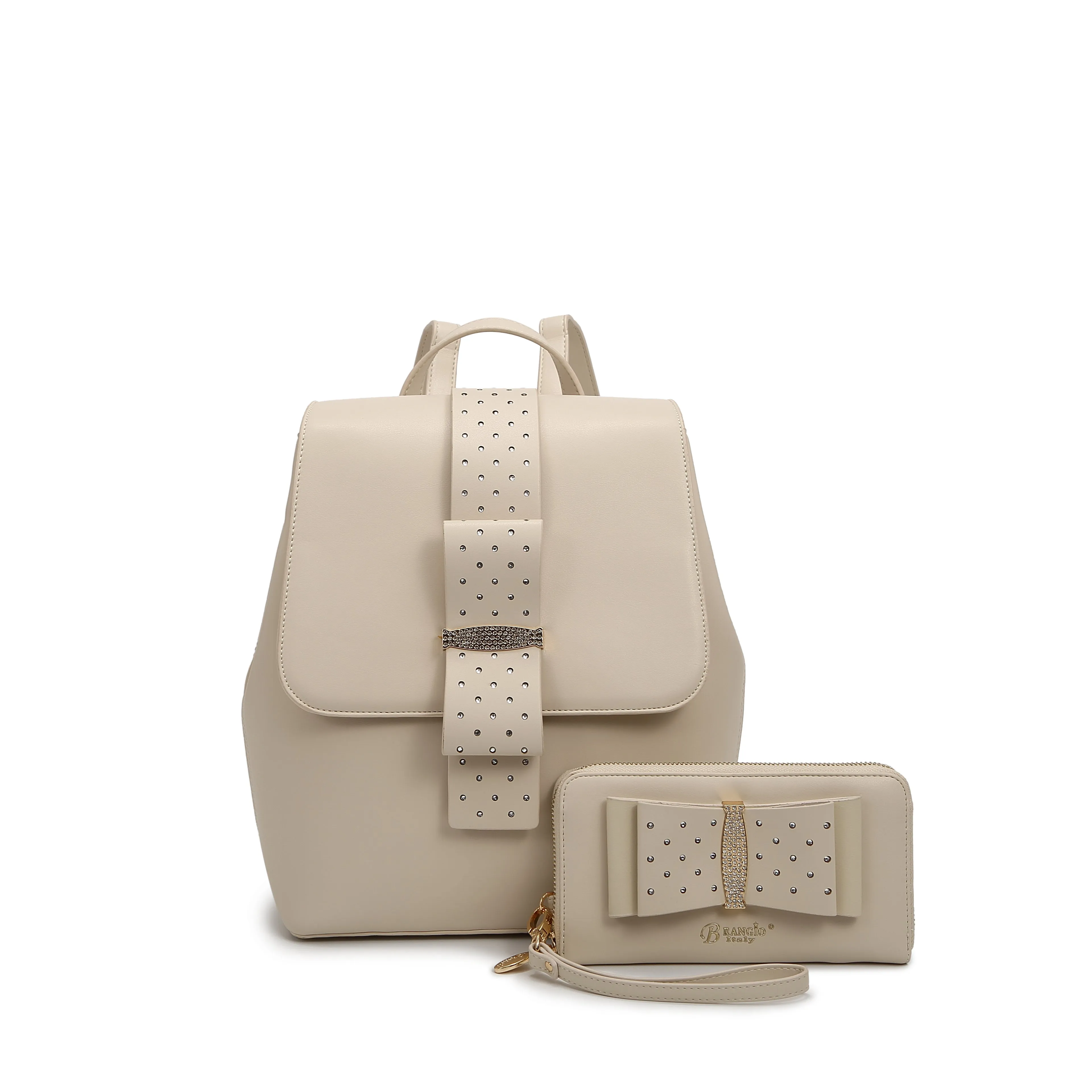 Ribbon Romance Travel Backpack with Rhinestones [RKB4256]