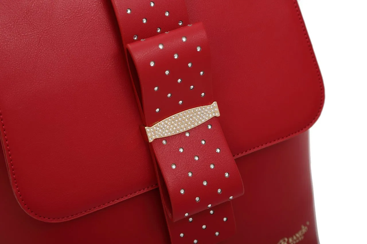 Ribbon Romance Travel Backpack with Rhinestones [RKB4256]
