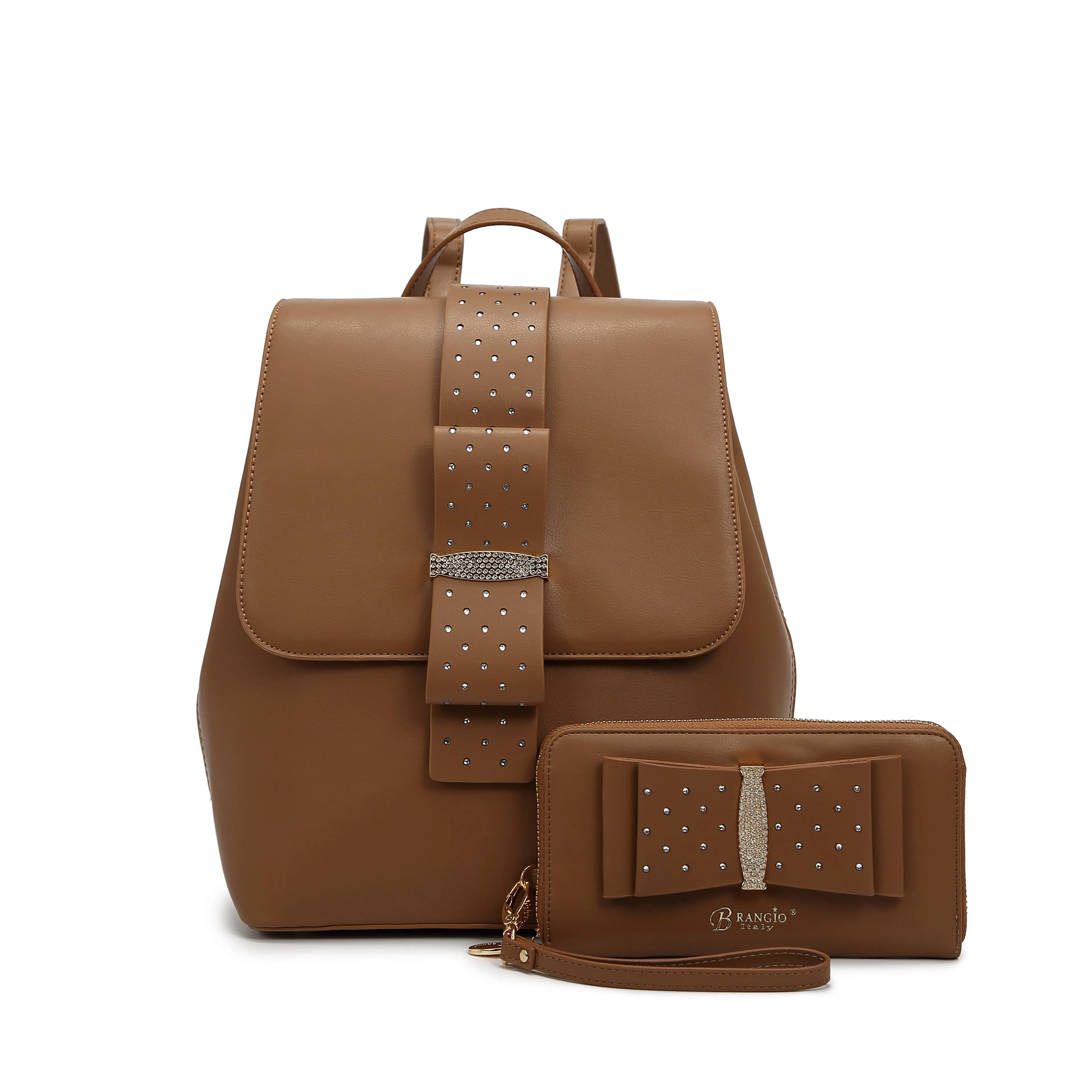 Ribbon Romance Travel Backpack with Rhinestones [RKB4256]