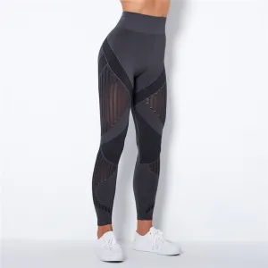 Ripped Mesh Leggings - Dark Grey