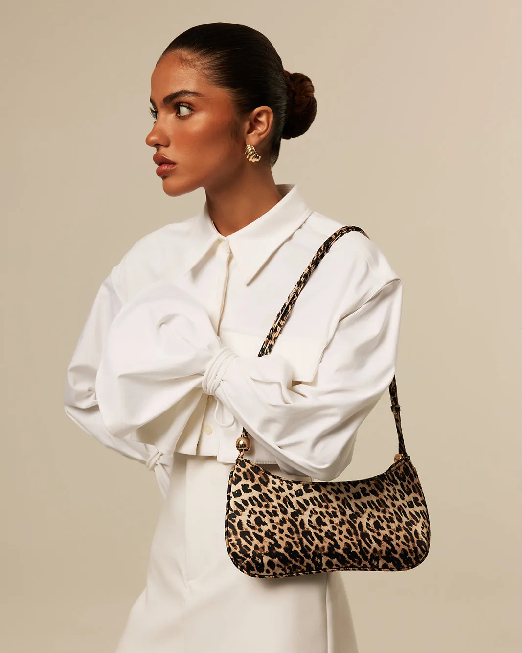 ROSABELLE SHOULDER BAG - LEOPARD SATIN