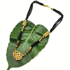 Short Mangalsutra Designs Gold Plated Latest Antique Designer Pendant Thushi Kolhapuri Mangalsutra