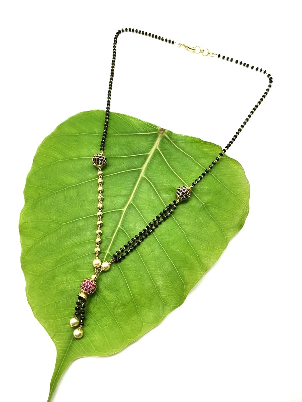 Short Mangalsutra Designs Gold Plated Latest Multicolor Beads Latkan Mangalsutra