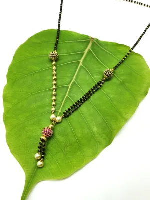 Short Mangalsutra Designs Gold Plated Latest Multicolor Beads Latkan Mangalsutra