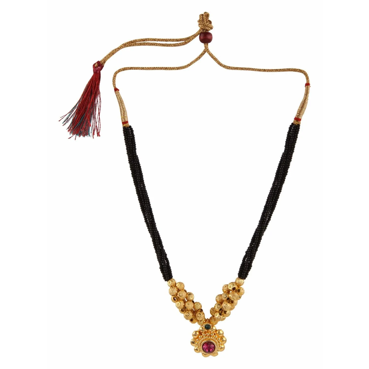 Short Mangalsutra Designs Gold Plated Latest Thushi Kolhapuri Mangalsutra
