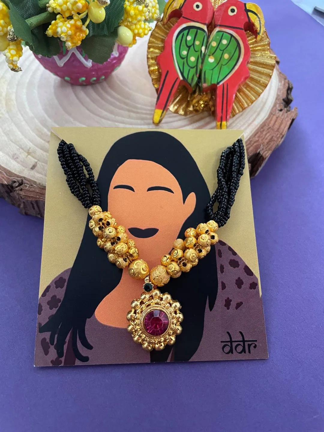 Short Mangalsutra Designs Gold Plated Latest Thushi Kolhapuri Mangalsutra