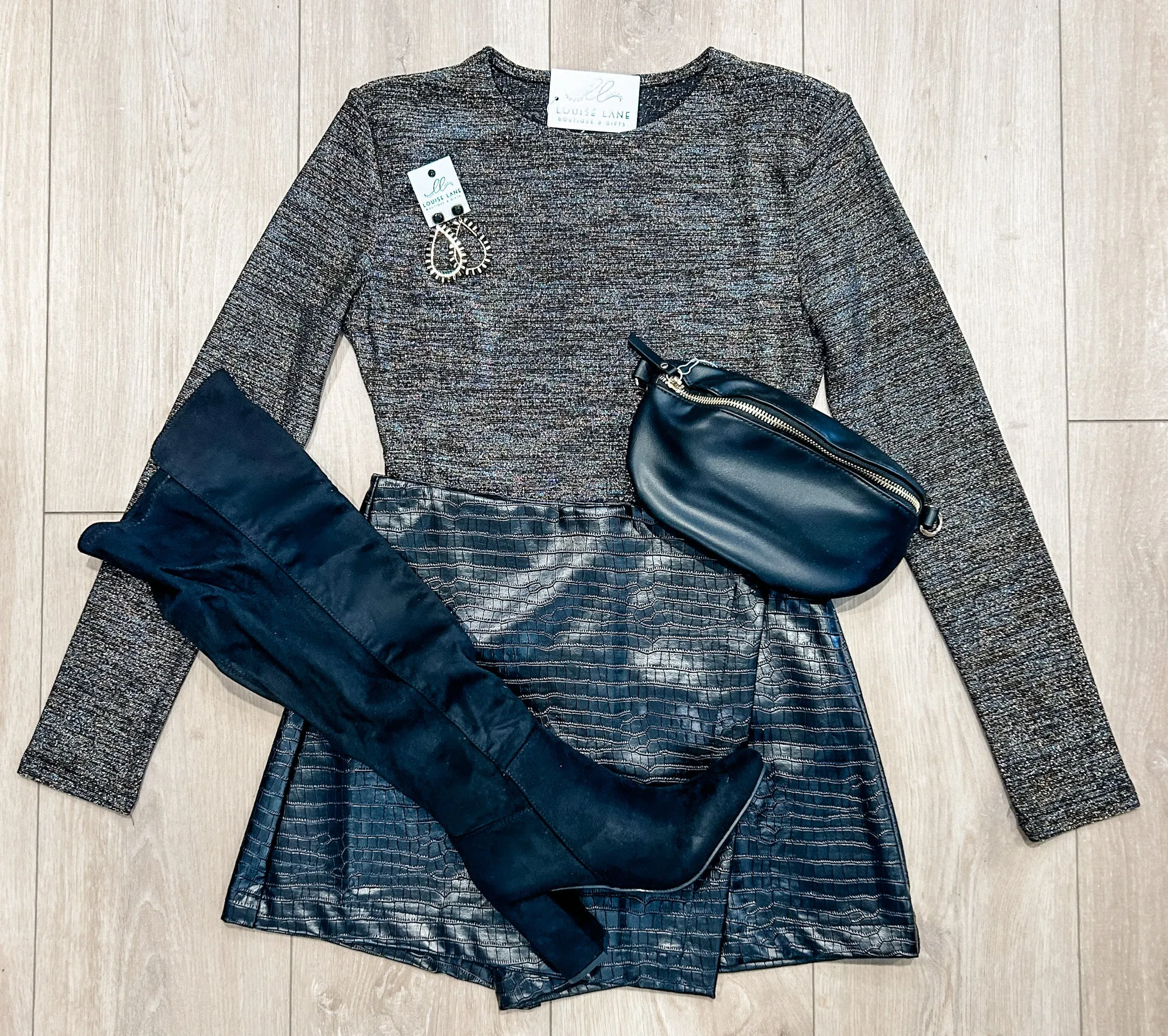Shoulder Pad Metallic Body Suit