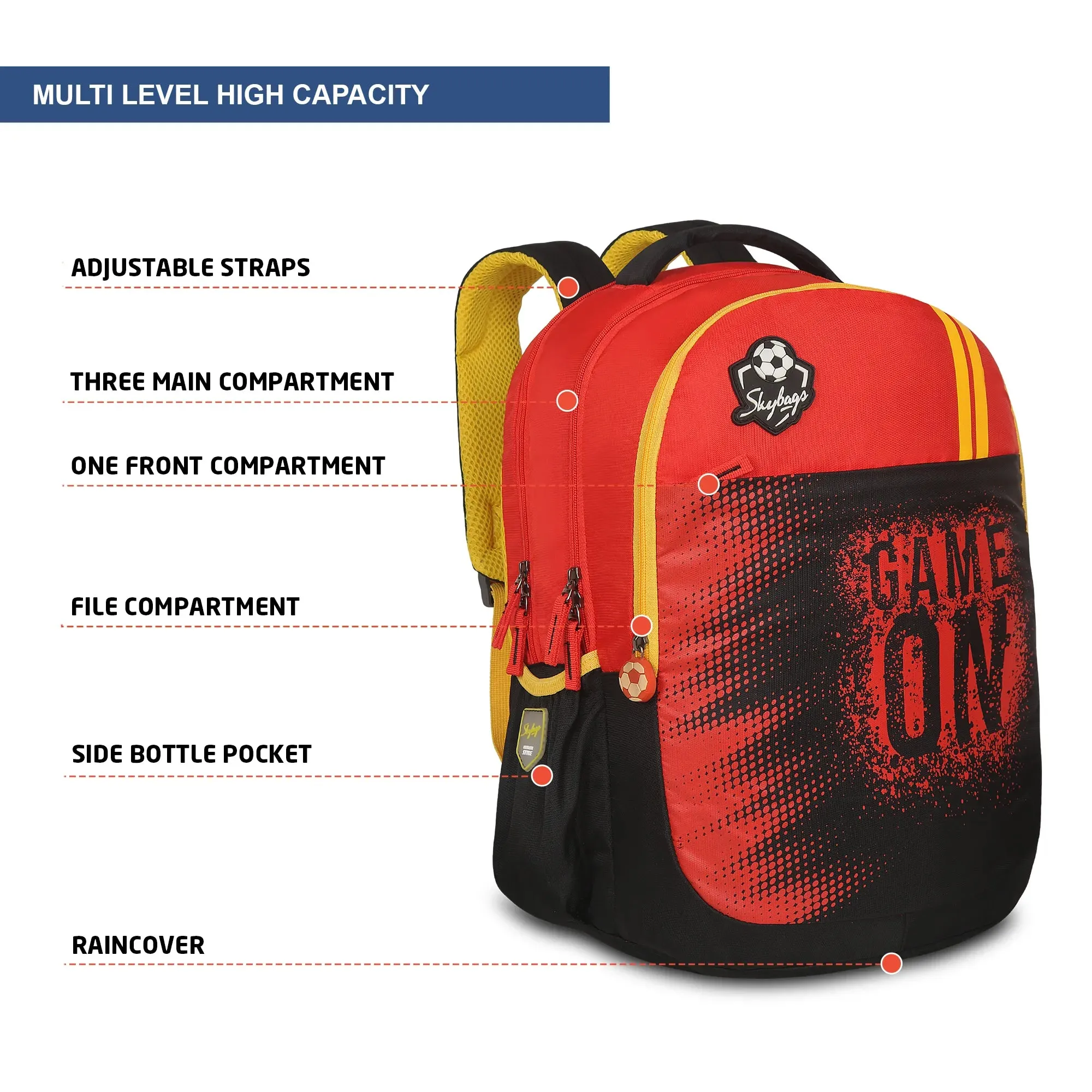 Skybags Chase  02 School Backpack Red