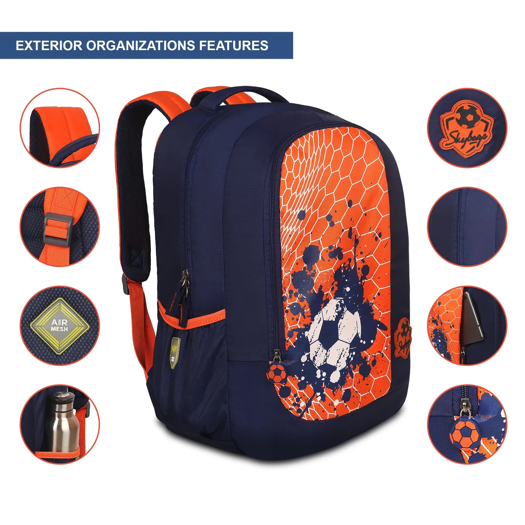 Skybags Strike  01 School Backpack Red