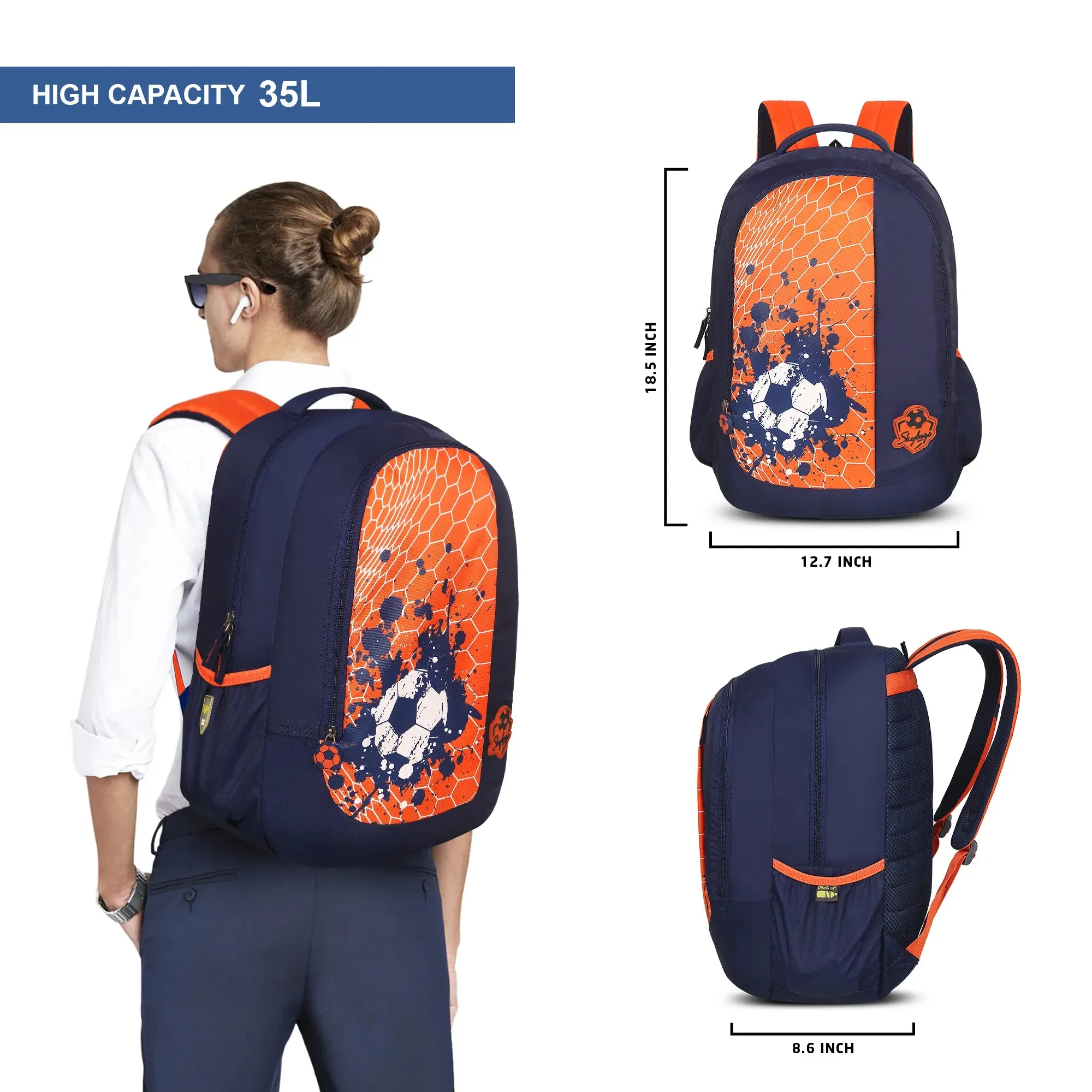 Skybags Strike  01 School Backpack Red