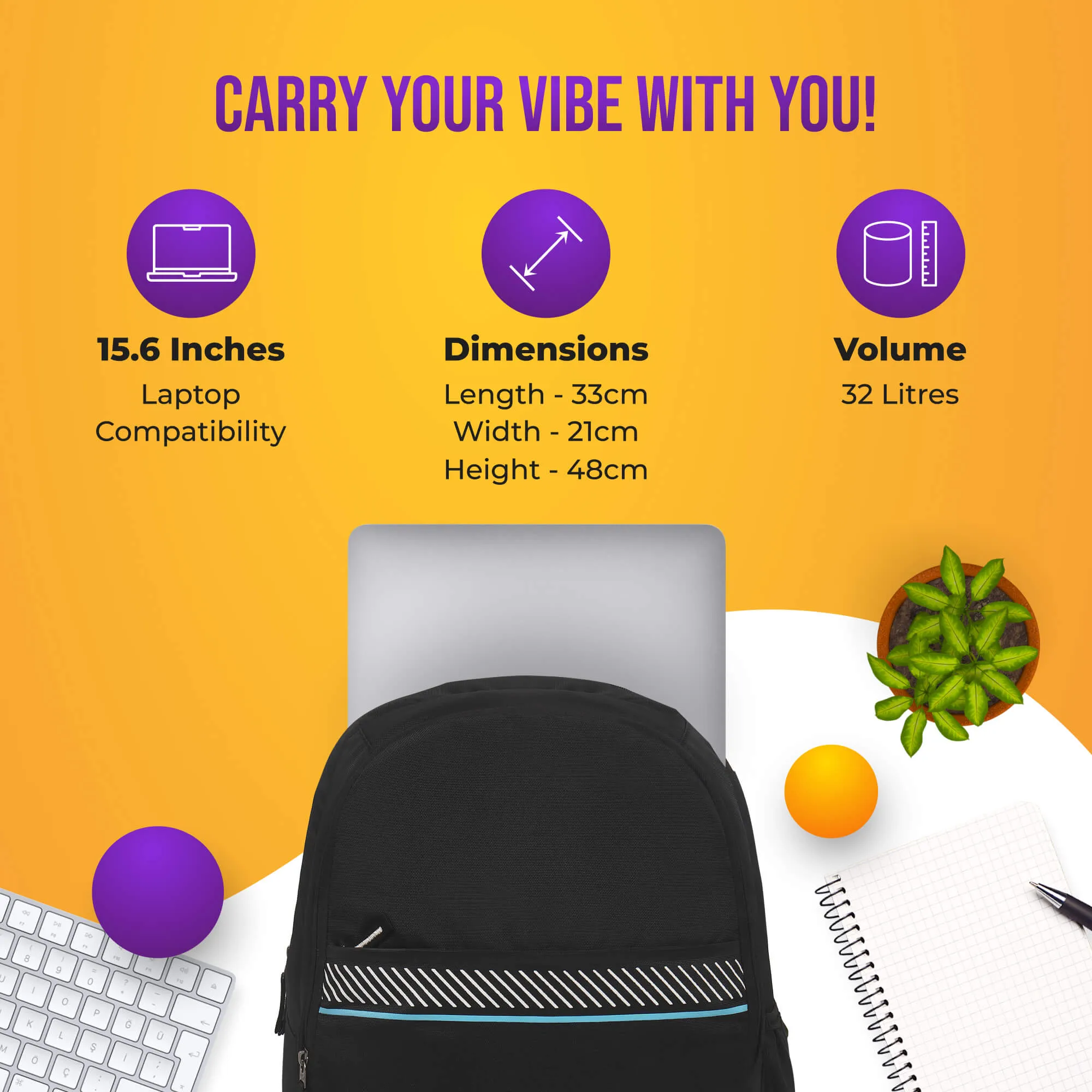 Skybags Xeno 01  Laptop Backpack (E) Black
