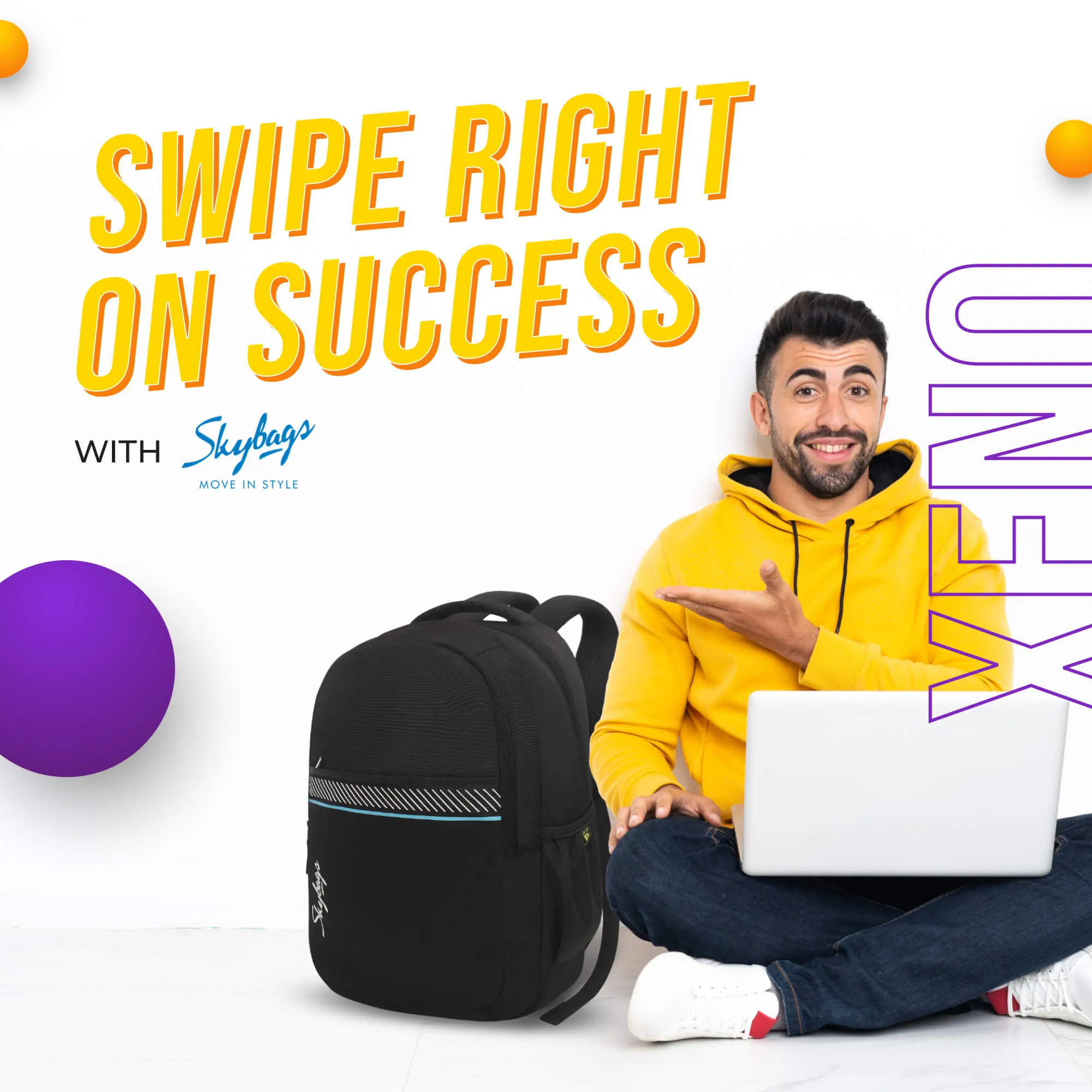 Skybags Xeno 01  Laptop Backpack (E) Black