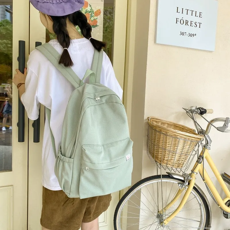 Sweet Soft Solid Color Large Capacity Backpacks