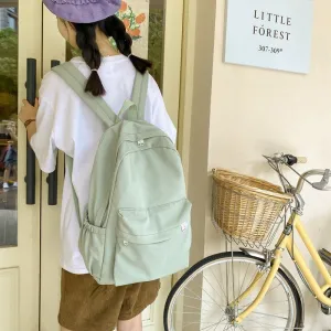 Sweet Soft Solid Color Large Capacity Backpacks