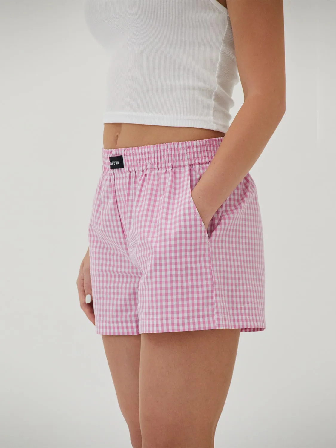 Three-Pocket Boxers Pink Gingham