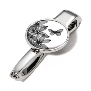 Troika Handbag Holder and Bag Clip - Black Flowers