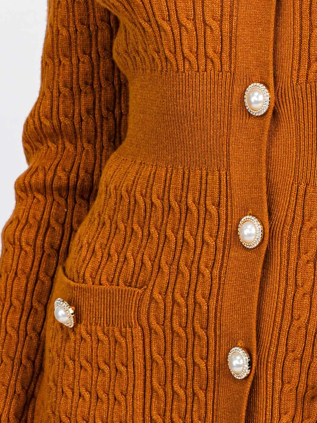 WOMEN'S LONG SLEEVE BUTTON UP FRONT POCKETS KNIT MINI DRESS