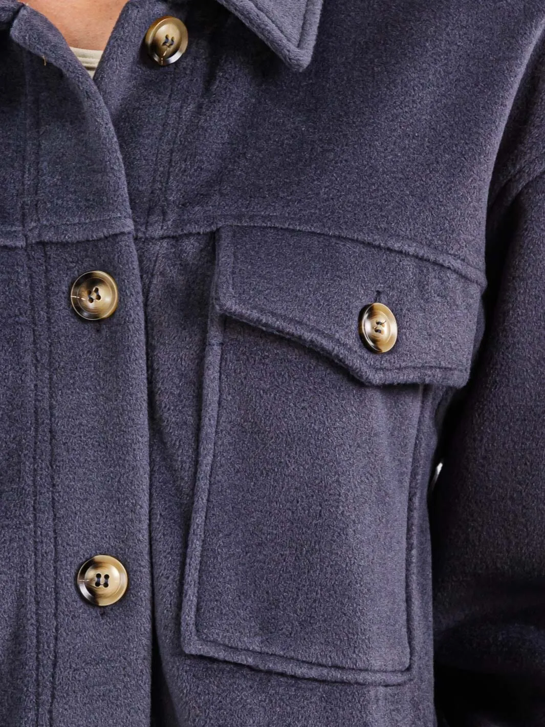 WOMEN'S LONG SLEEVE BUTTON UP FRONT POCKETS LONG COAT